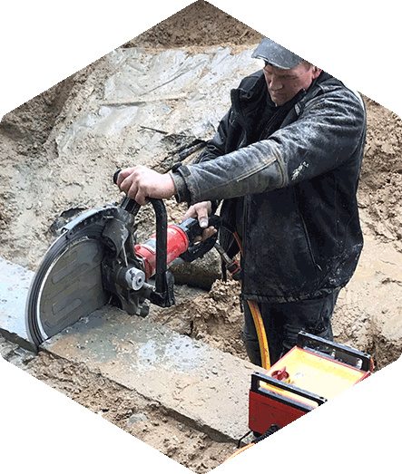 Zagen in beton, steen en asfalt